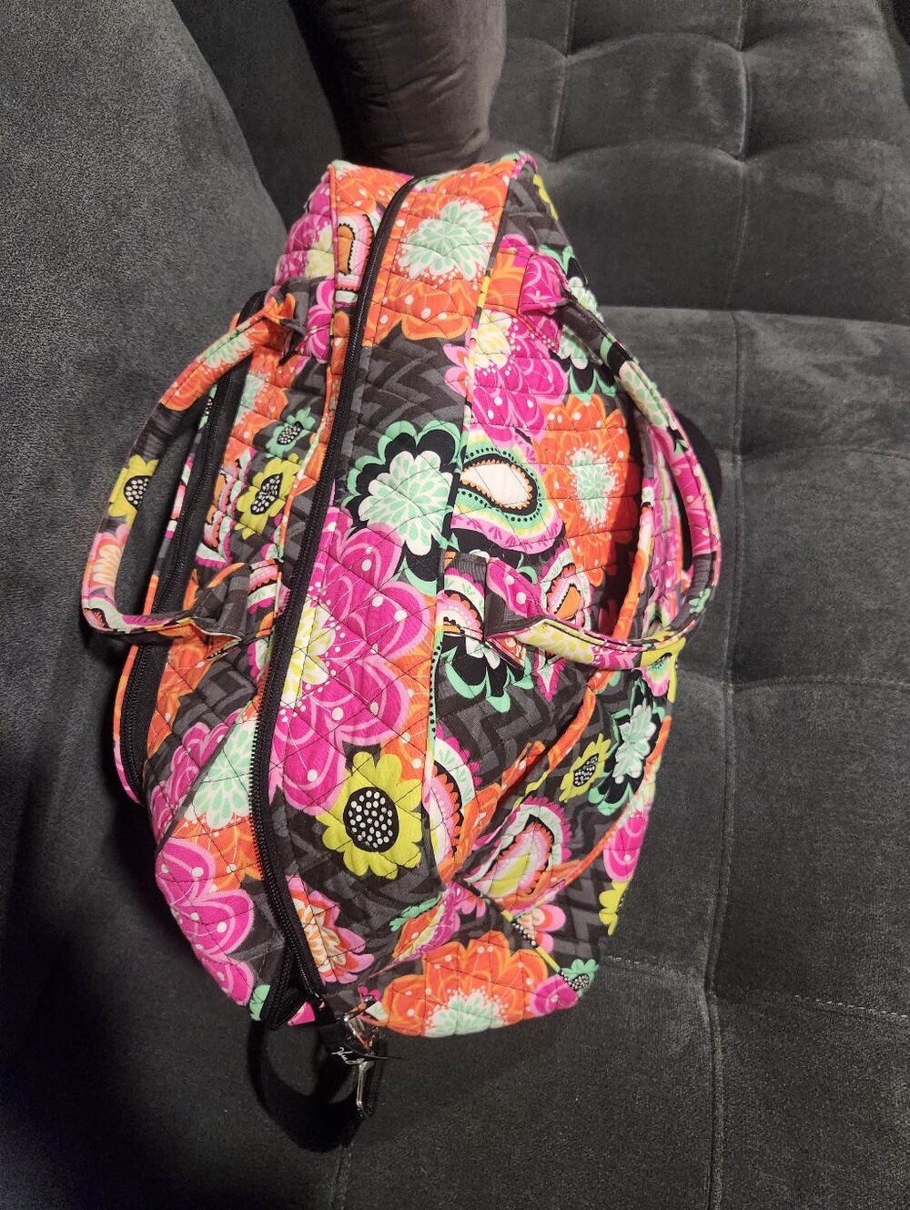 EUC Vera Bradley Ziggy Zinnia Pattern Large Weekender Travel Duffel Bag - Picture 9 of 12